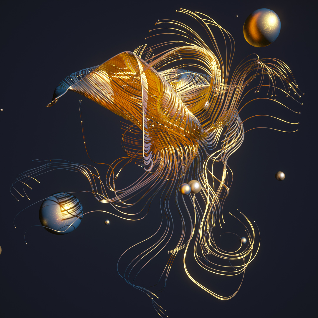 X-particles cinema4d octane render C4D bird abstract cgi 3d image