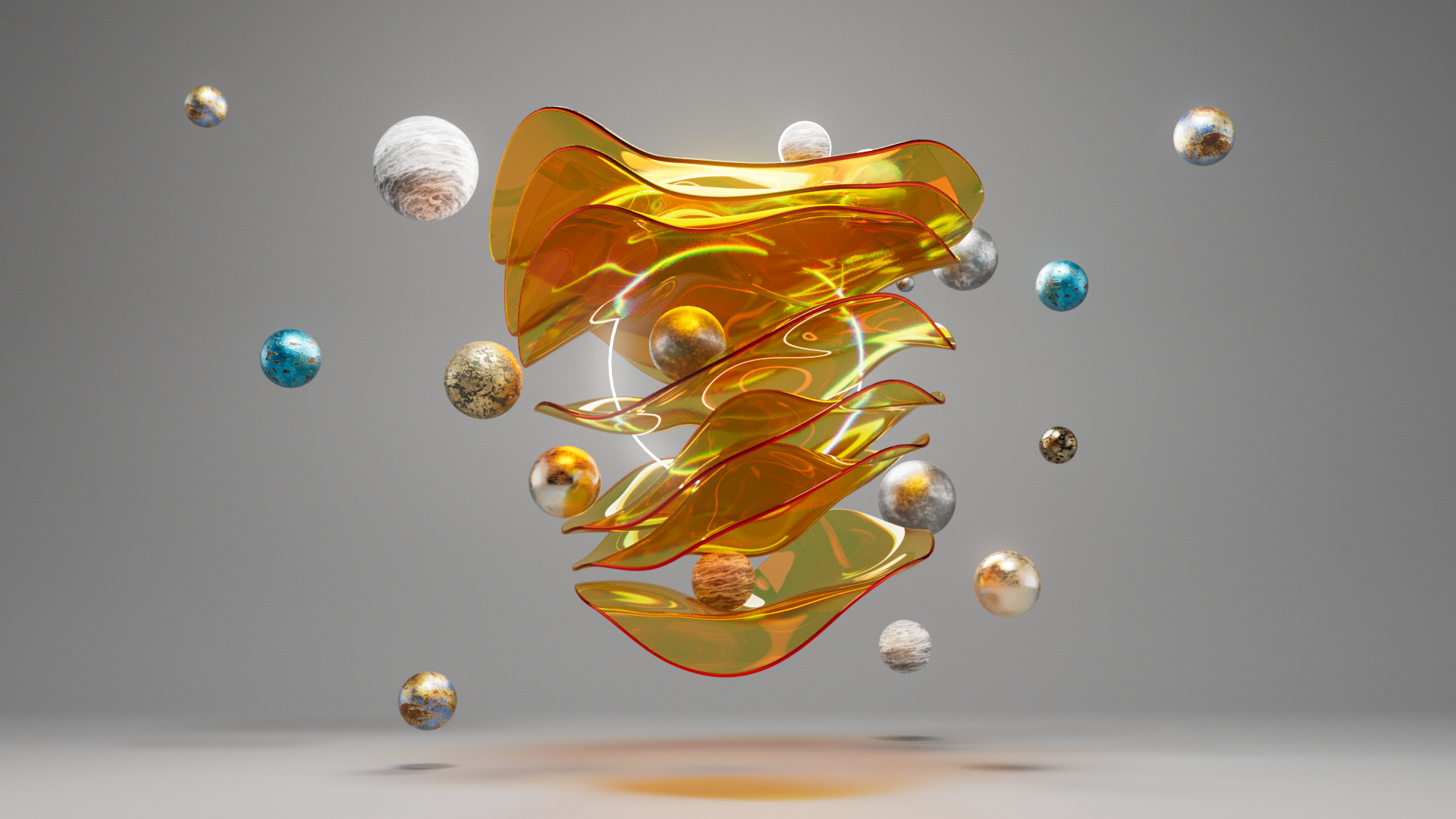 Altered TV motion graphics studio, London, crystal CG 3d render alien planet sand dunes and strange alien creatures