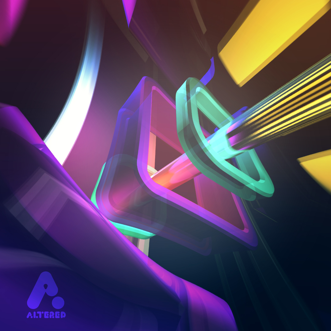 abstract geometry design using cinema4d, after effects,art direction design animation lee robinson, altered.tv london