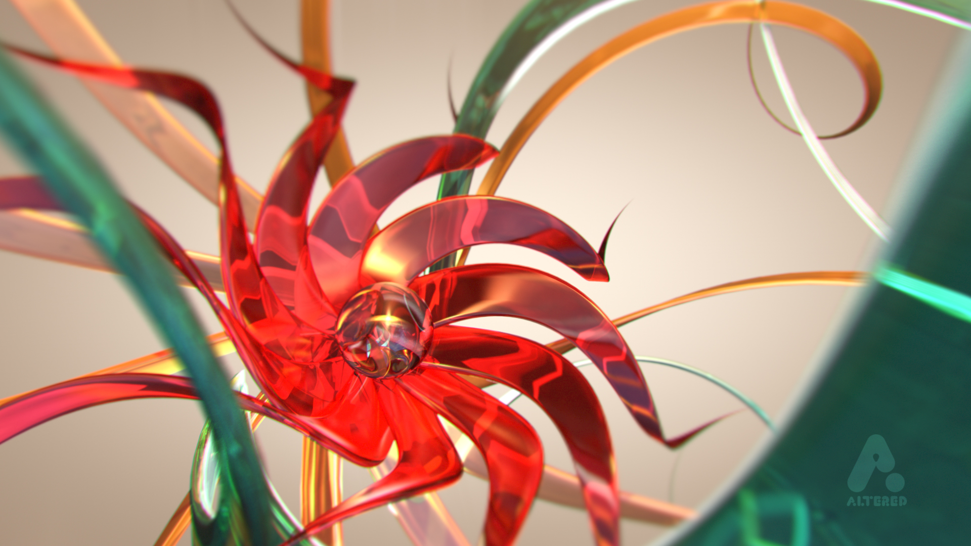 Glass flower style frame, design, after effects,art direction lee robinson, altered.tv london