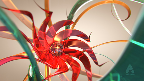 abstract image created in Cinema4D, altered.tv london, design animation